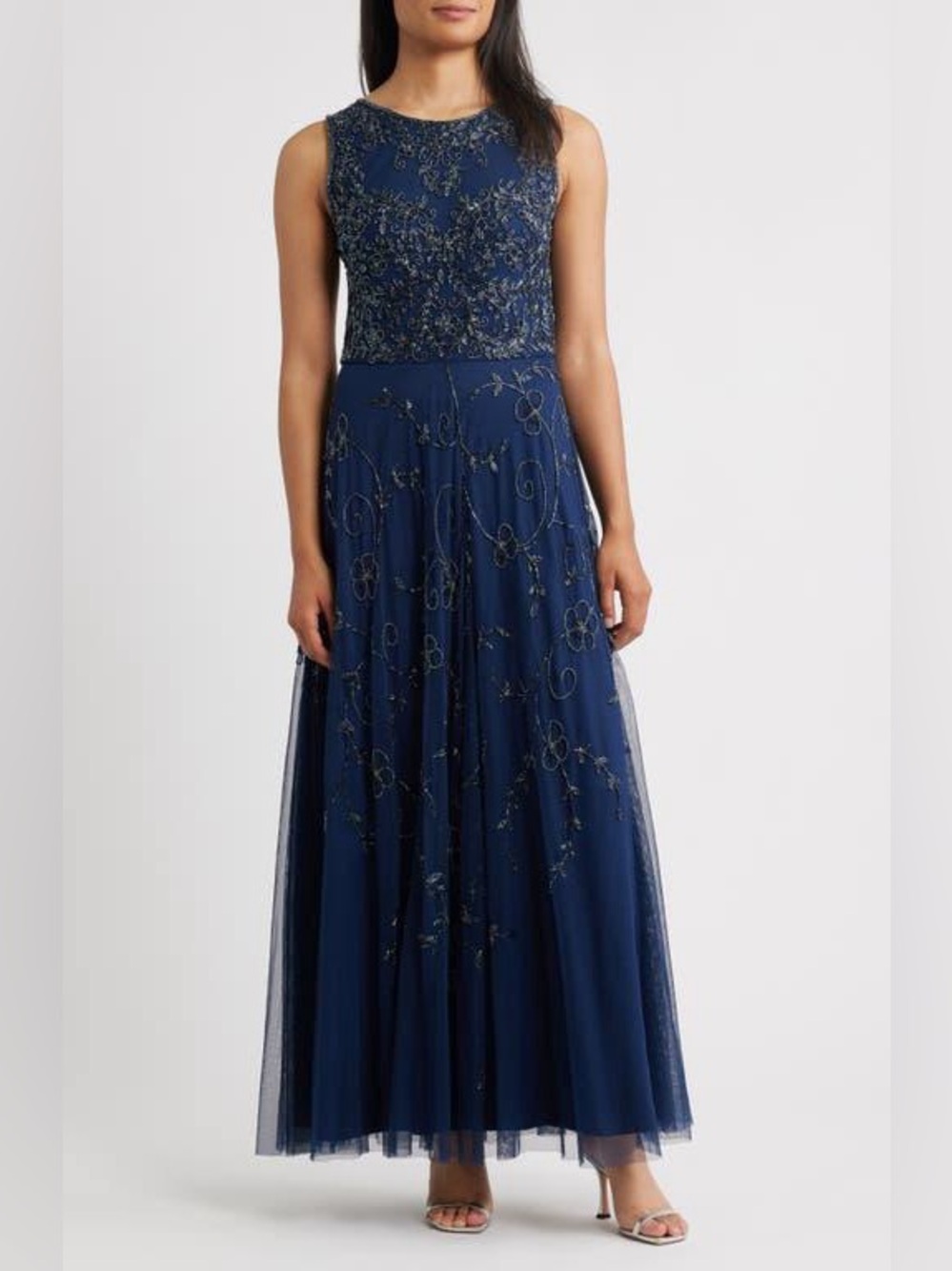 PISARRO NIGHTS BEADED DRESS NWT 10